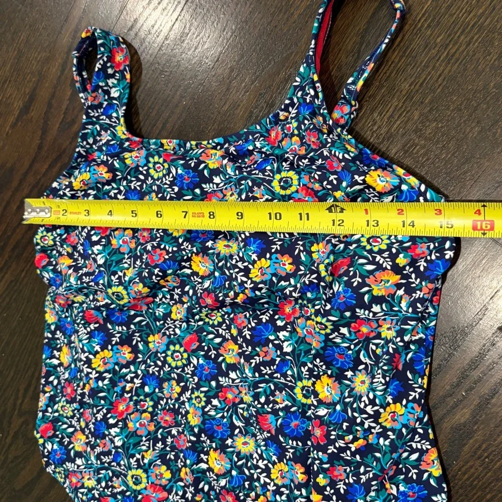 Lands' End‎ Tankini One Piece Womens 6 MultiColor Floral Highclo Swimsuit